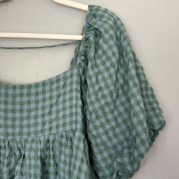BRAND NEW Mini Gingham Puff Sleeve Dress - Picture 4 of 8